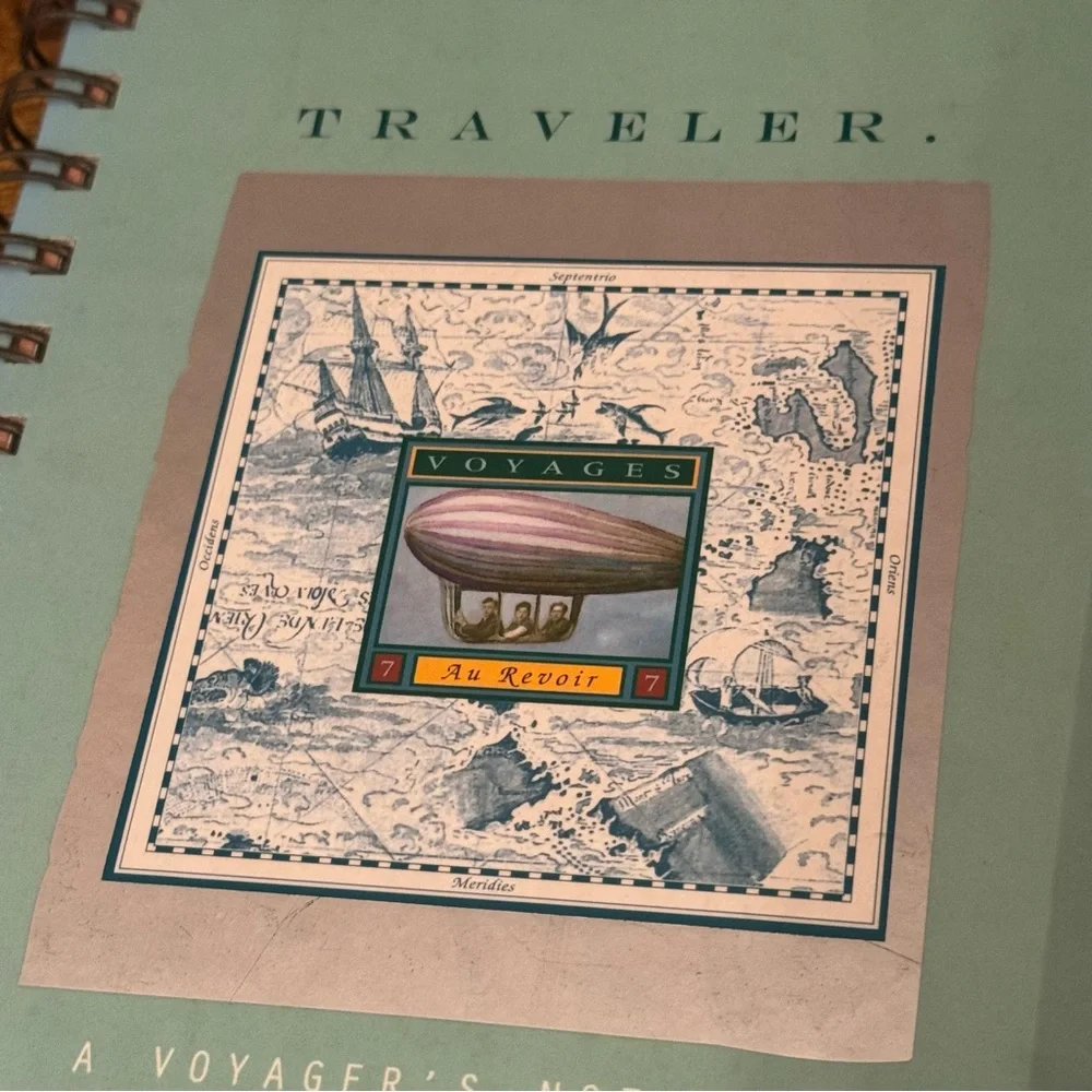 Stewart Tabori Chang Traveler Vintage Voyage Map Journal 1996 Spiral Travel Book